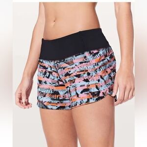 Lululemon Run Times Short II 4" Inversion Multi / Black | Women’s SIZE: 4